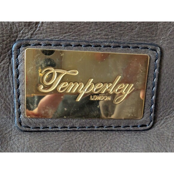 Temperley London Leather Luxury HandBag Bag Zip Y2K 90s Gold Tone Brown READ - Picture 5 of 15